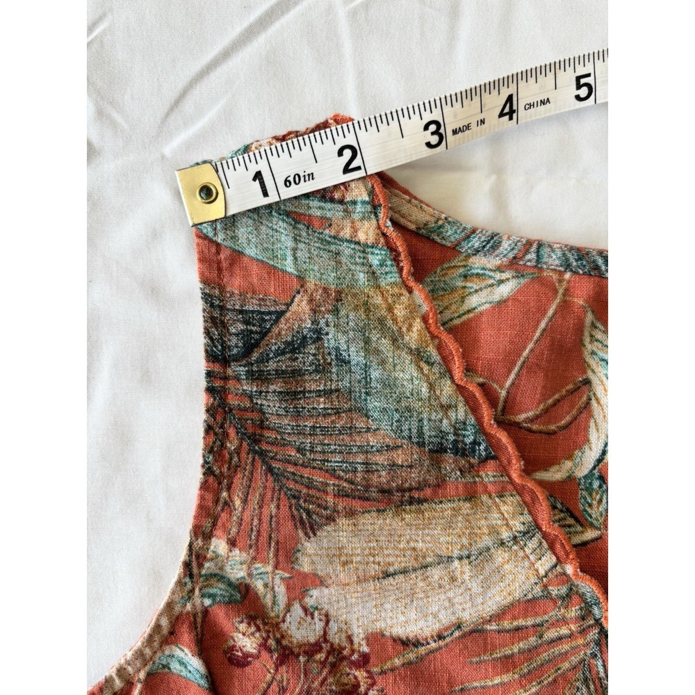 100% Cotton a.n.a women's L tropical scalloped tank top - Picture 5 of 6